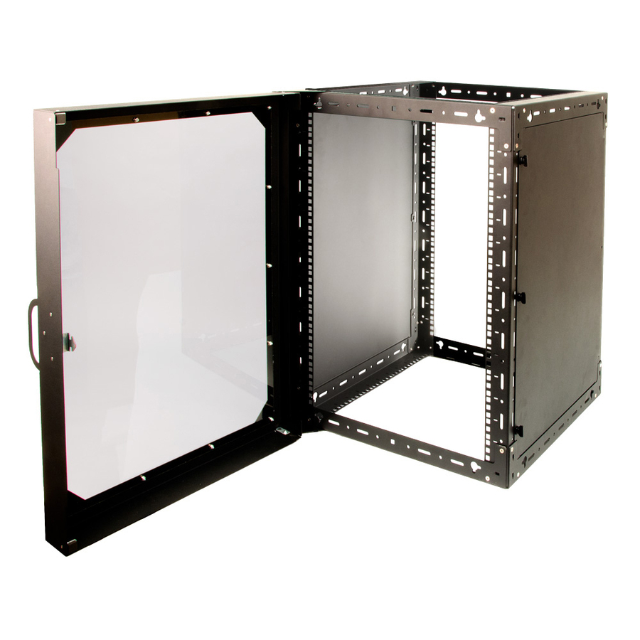 Rack Solutions 15U x 11U Open Frame Wall Mount Rack with Side Panels and Swing Door