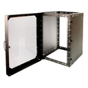 Rack Solutions 15U x 11U Open Frame Wall Mount Rack with Side Panels and Swing Door
