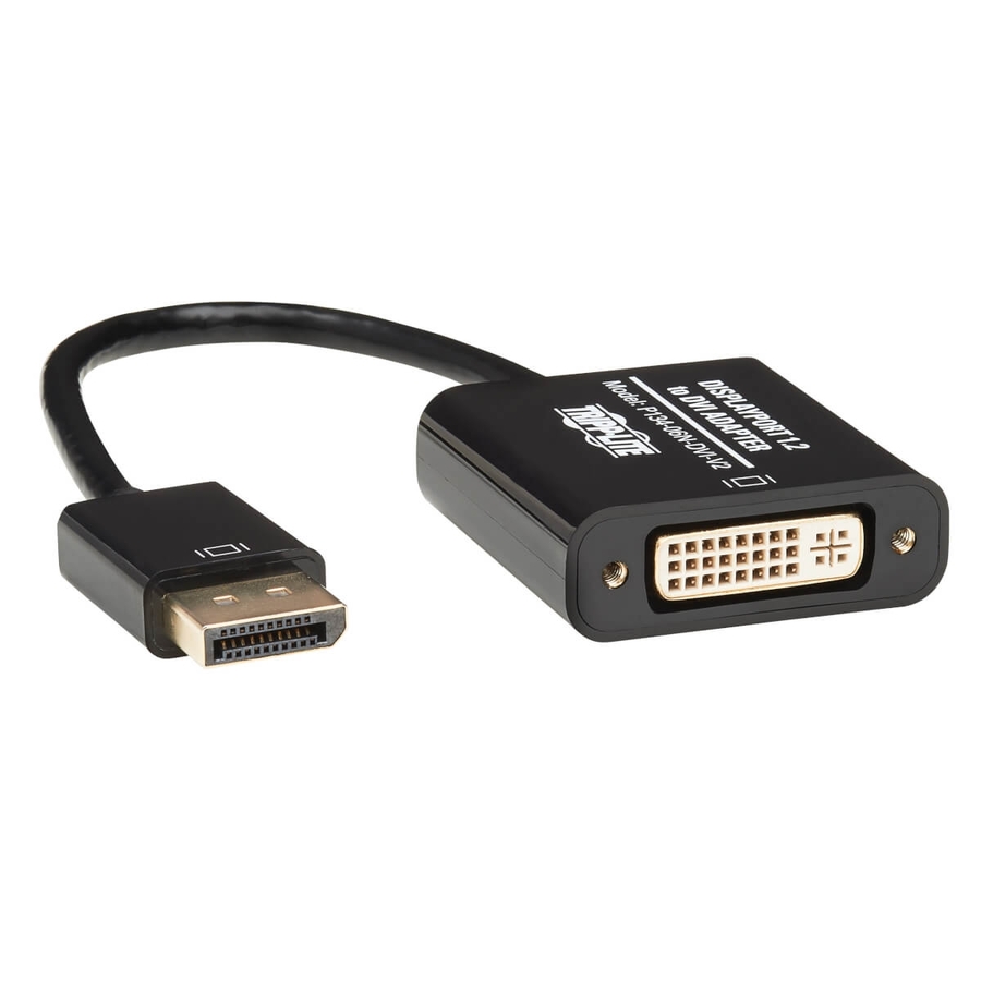 Tripp Lite by Eaton DisplayPort to DVI Active Adapter Video Converter, DP ver 1.2, (M/F), 6-in. (15.24 cm), 50 pack