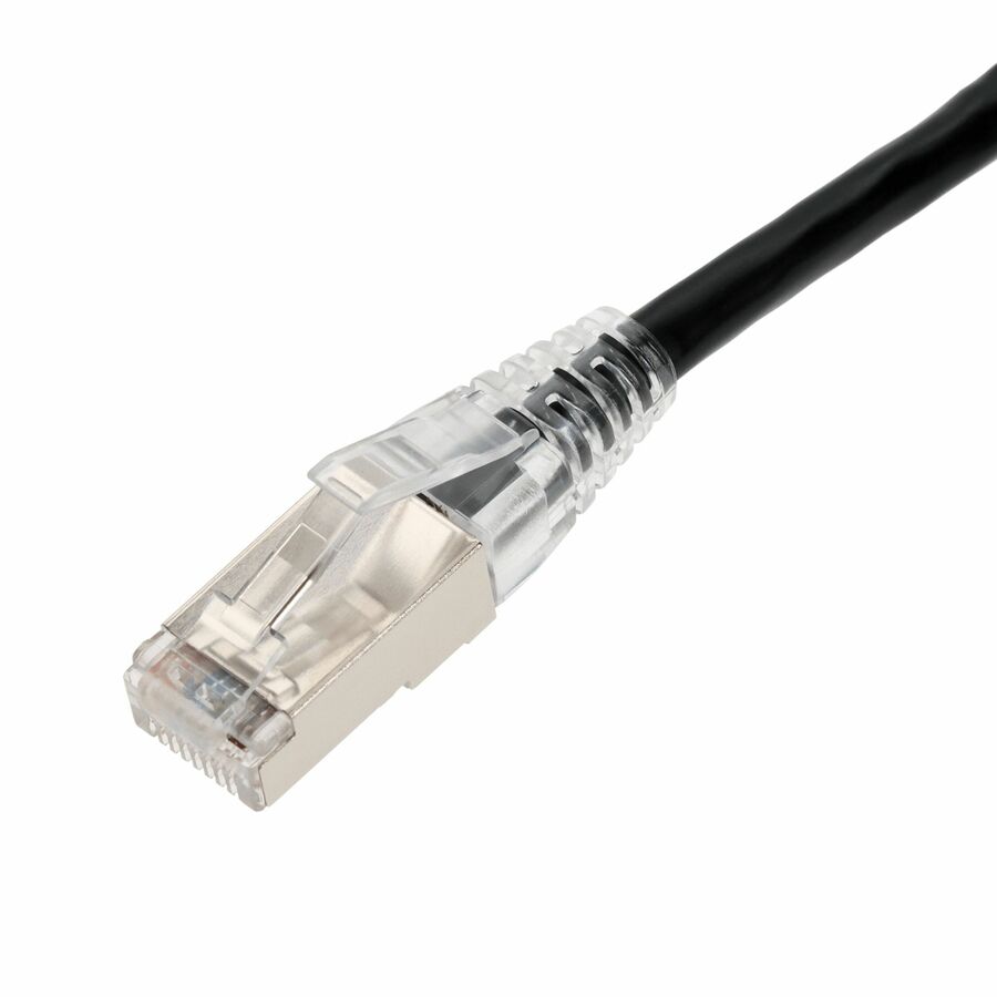 AddOn 23ft Black CAT 6A Shielded PVC Ethernet Cable Snagless Easy Clear Boot RJ-45 M/M