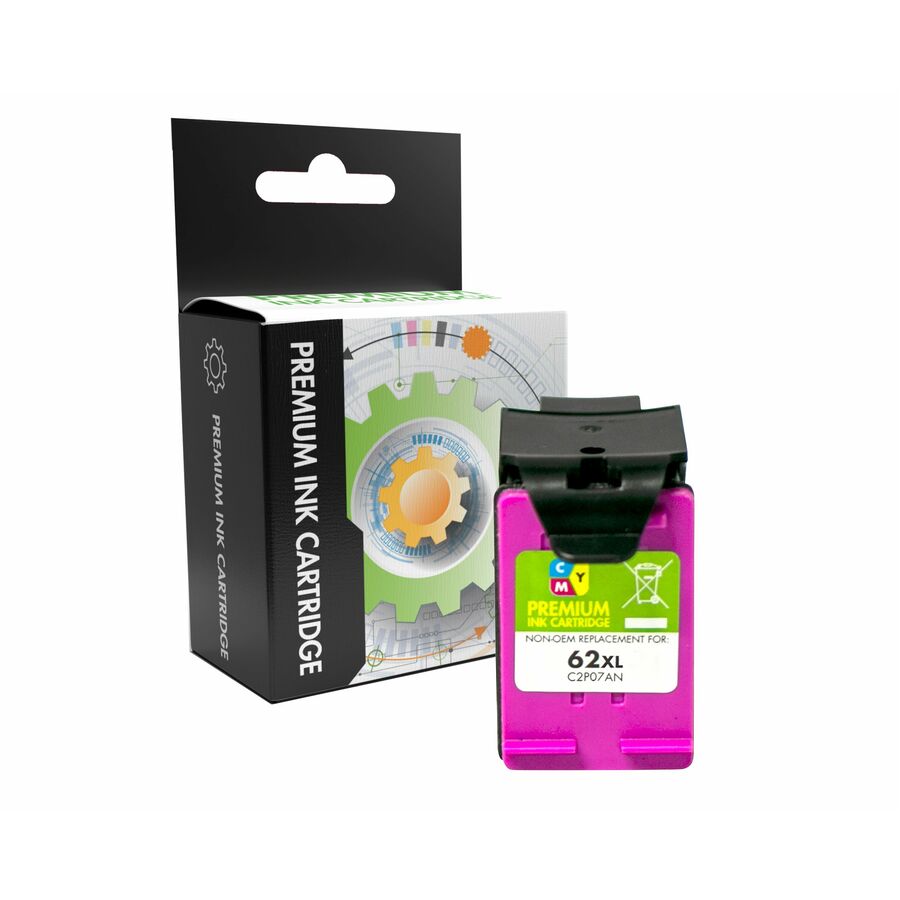 Static Control Remanufactured High (XL) Yield Inkjet Ink Cartridge - Single Pack 62XL (C2P07AE) - Yellow, Magenta, Cyan - 1 Pack