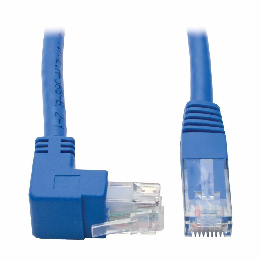 Eaton Tripp Lite Series Up-Angle Cat6 Gigabit Molded UTP Ethernet Cable (RJ45 Right-Angle Up M to RJ45 M), Blue, 1 ft. (0.31 m)