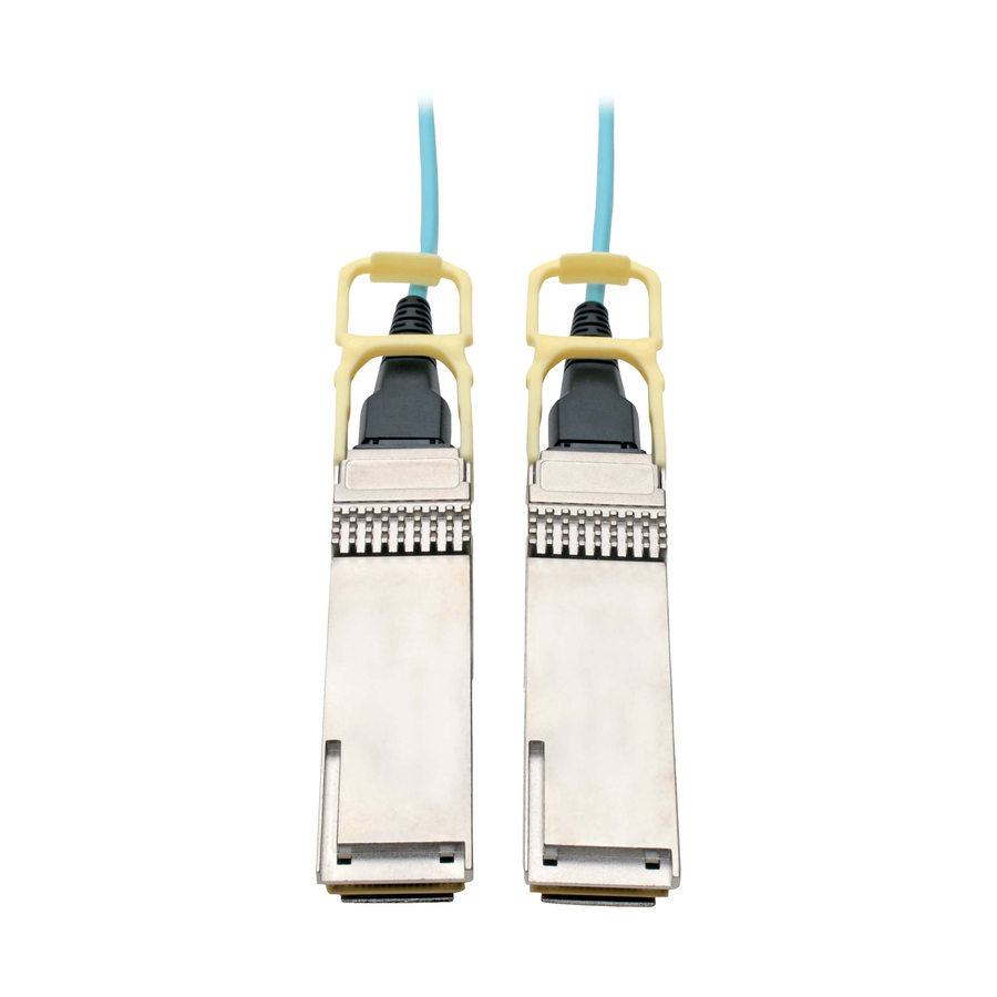 Eaton Tripp Lite Series QSFP28 to QSFP28 Active Optical Cable - 100GbE, AOC, M/M, Aqua, 20M (65.61 ft.)