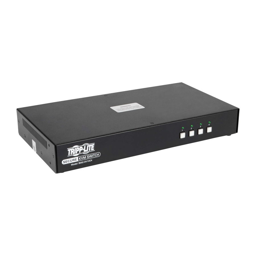Tripp Lite by Eaton Secure KVM Switch, 4-Port, DVI to DVI, NIAP PP3.0 Certified, Audio, CAC Support, Single Monitor, TAA