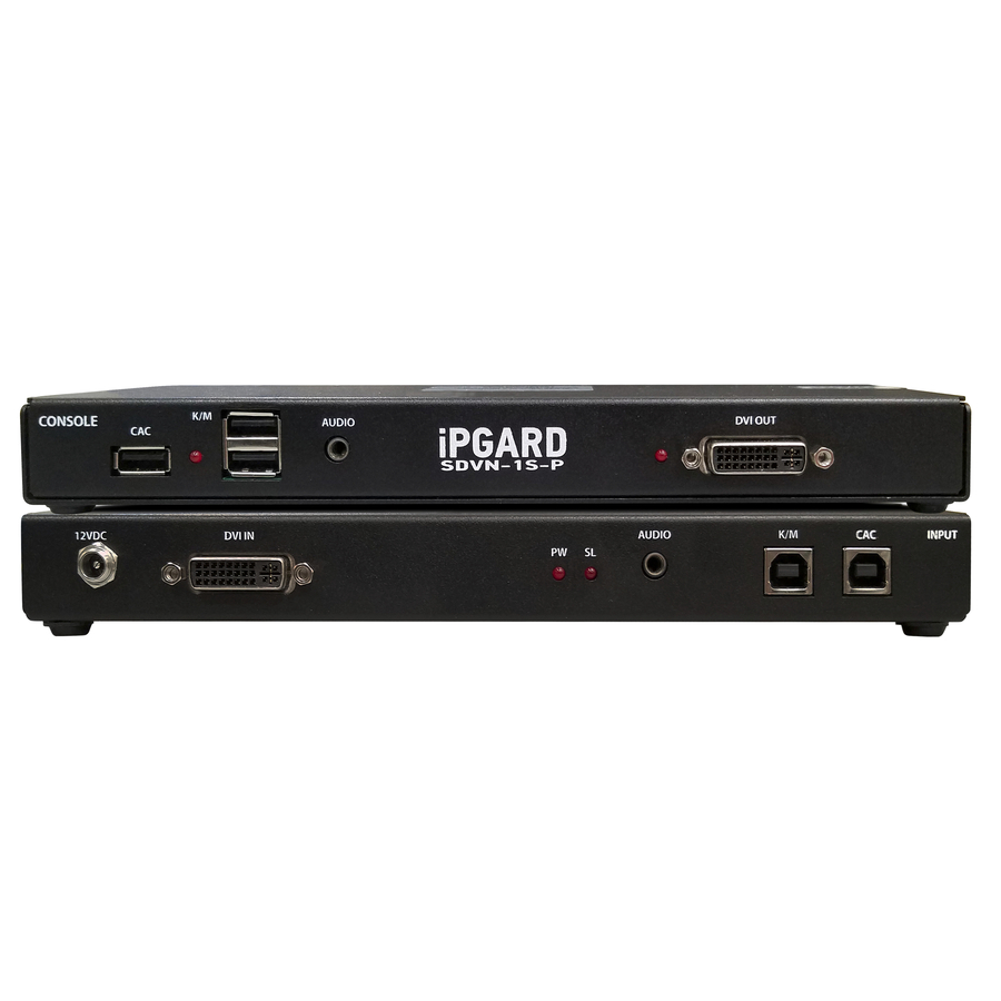 iPGARD Secure 1-Port, Single-Head DVI KVM Switch with Dedicated CAC Port & 4K Support