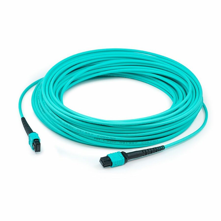 AddOn 80m MPO/UPC to MPO/UPC Aqua OM3 OFNR (Riser-Rated) 12-Strand Fiber Patch Cable