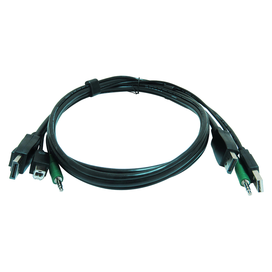 iPGARD 10 ft KVM USB DisplayPort Cable With Audio