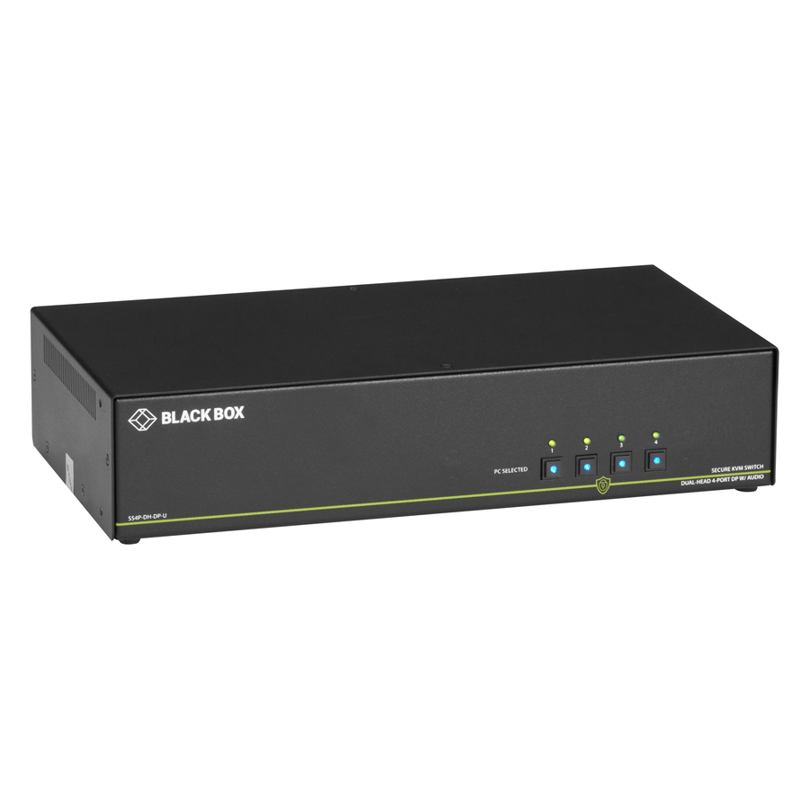Black Box Secure NIAP 3.0 KVM Switch - Dual-Head, HDMI, CAC, 4K, 4-Port