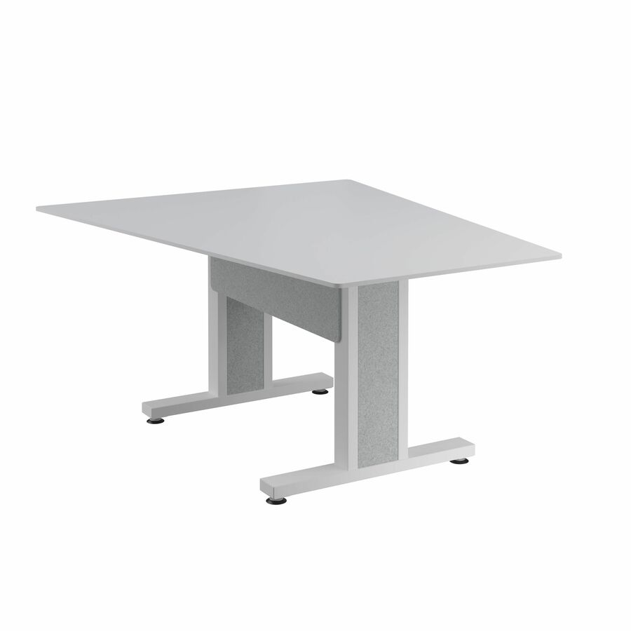 Middle Atlantic Forum Series Angle Table for 3 - 5 People - 59in Length - Designer White Table Top with Light Table Base