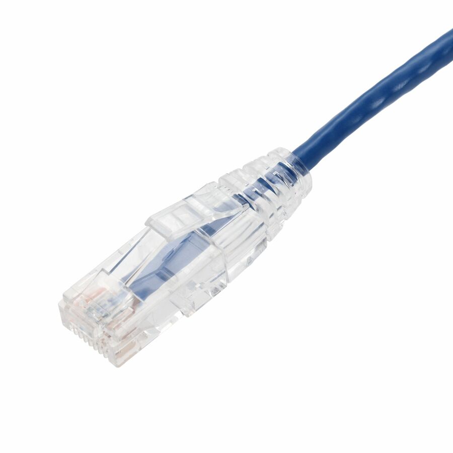 AddOn 50ft Blue CAT 6A Slim PVC Ethernet Cable Snagless Clear-Claw TAA RJ-45 M/M