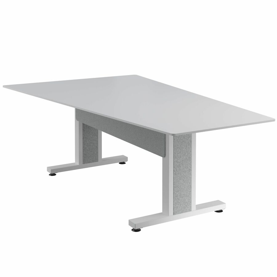 Middle Atlantic Forum Series Angle Table for 5 - 7 People - 90in Length - Designer White Table Top with Light Table Base