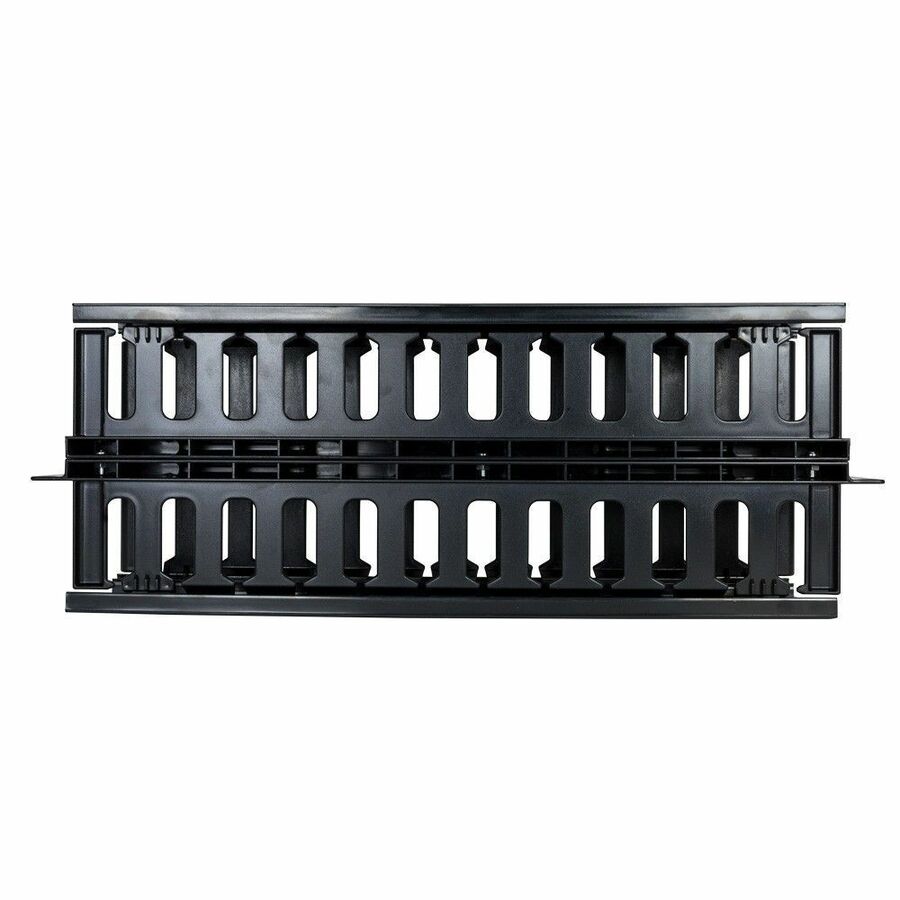 Rack Solutions 2U Double Sided Horizontal Plastic Cable Duct With Cover (3.5in Deep)