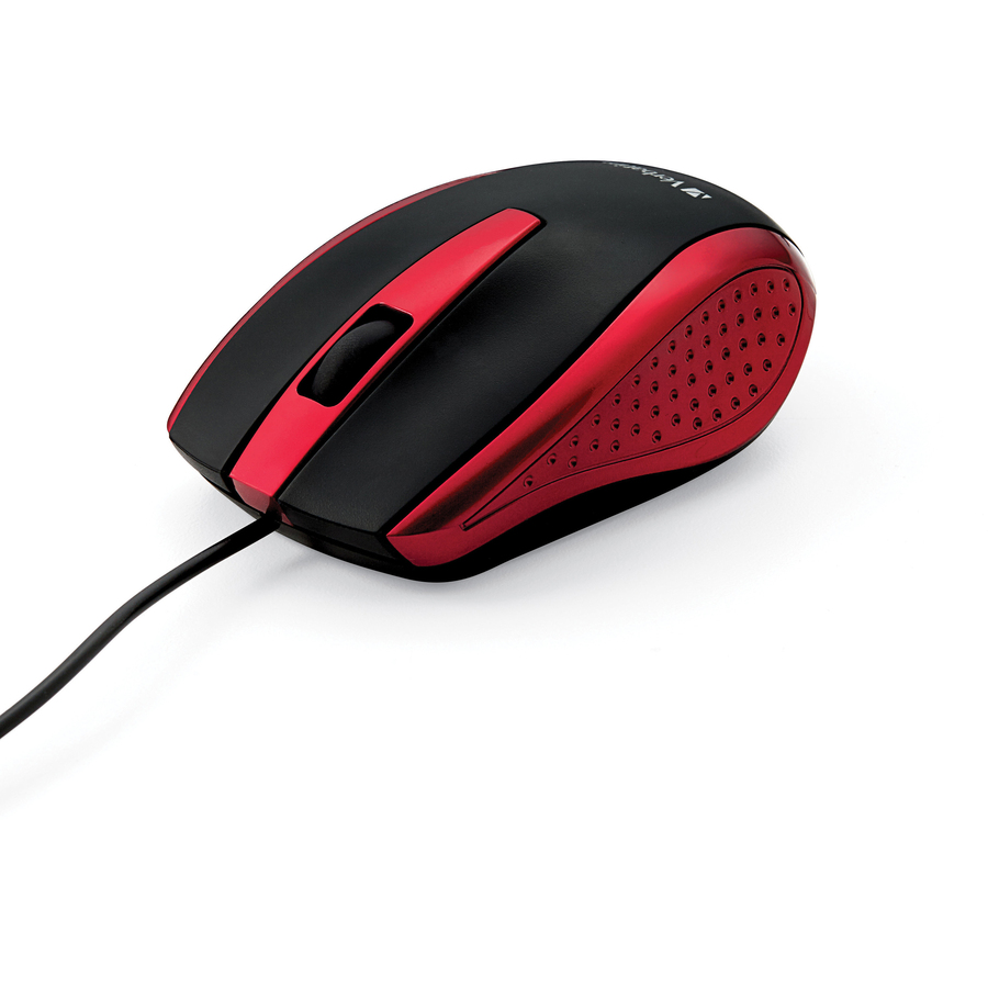 Verbatim Corded Notebook Optical Mouse - Red