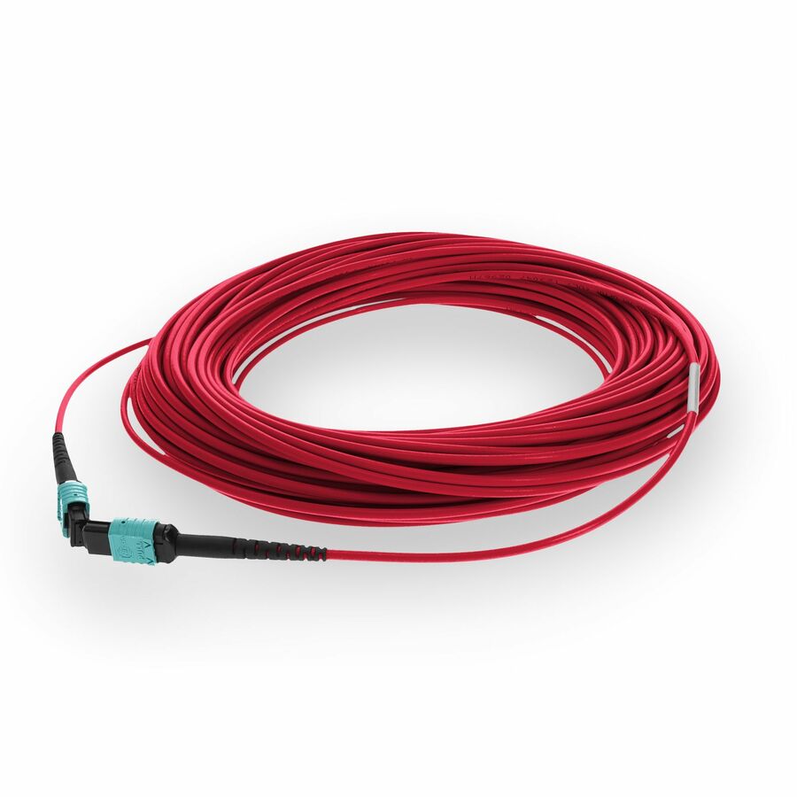 AddOn 15m MPO/UPC to MPO/UPC Red OM4 OFNR (Riser-Rated) 12-Strand Fiber Patch Cable