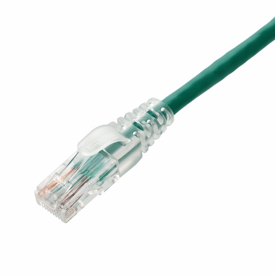 AddOn 8ft Green CAT 6A PVC Ethernet Cable Snagless Easy Clear Boot TAA RJ-45 M/M
