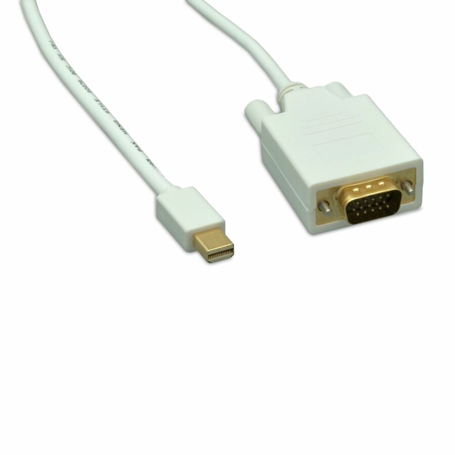 ENET VGA Male to Mini DisplayPort Male 32 AWG White Cable 6FT