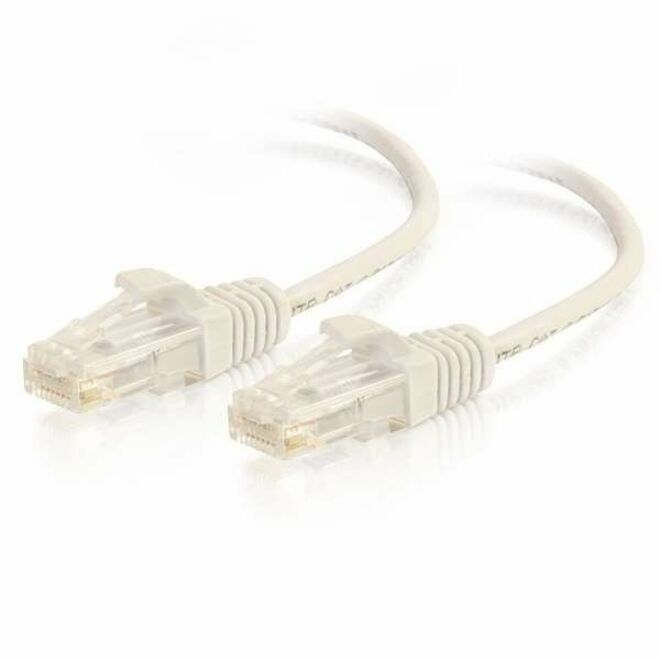 Quiktron Q-Series 28 AWG CAT6 Patch Cable, White, 15 FT