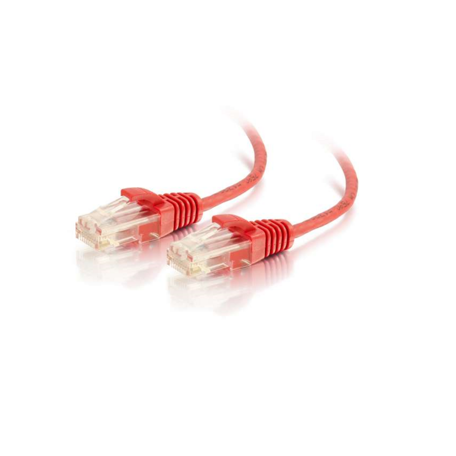 Quiktron 2ft Q-Series Slim Snagless Cat 6 Unshielded (UTP) Ethernet Network Cable - Red