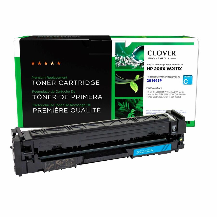 Clover Imaging Remanufactured High Yield Cyan Toner Cartridge (New Chip) for HP 206X (W2111X)