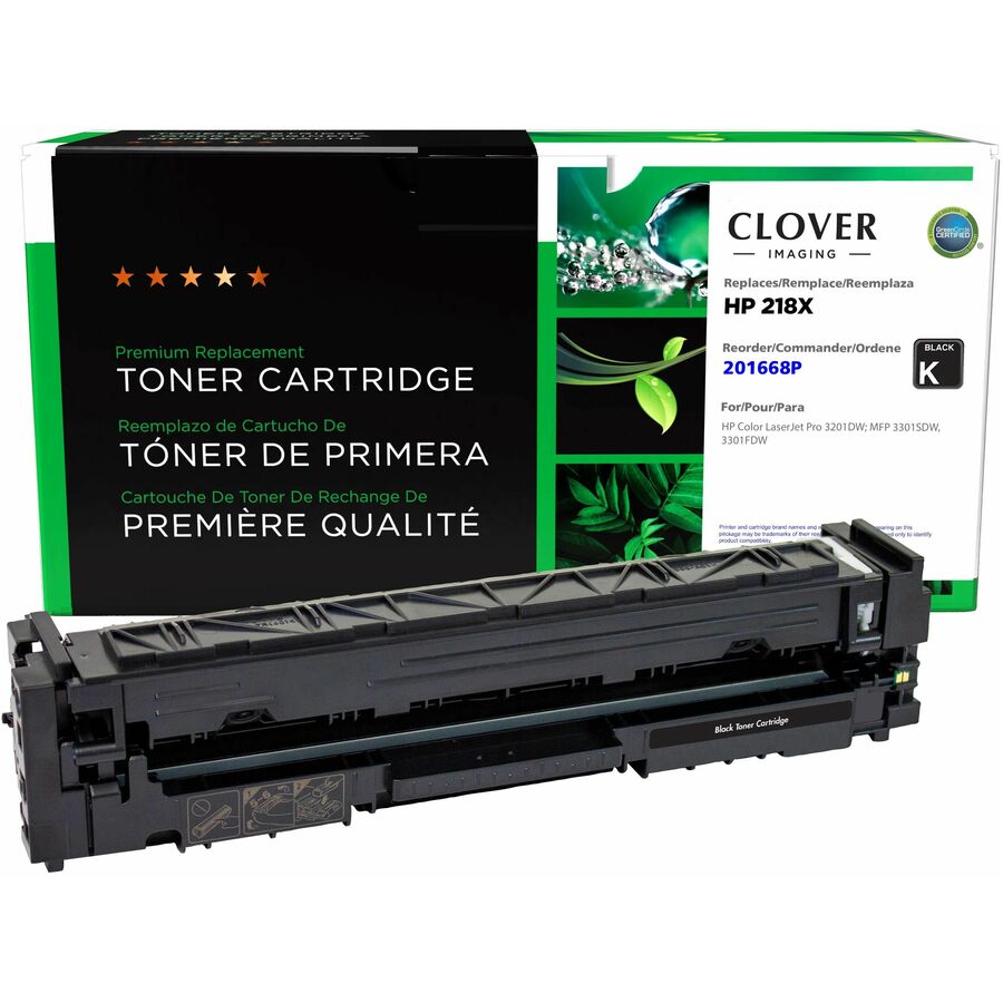 Clover Remanufactured High Yield Black Toner Cartridge (New Chip) for HP 218X (W2180X)