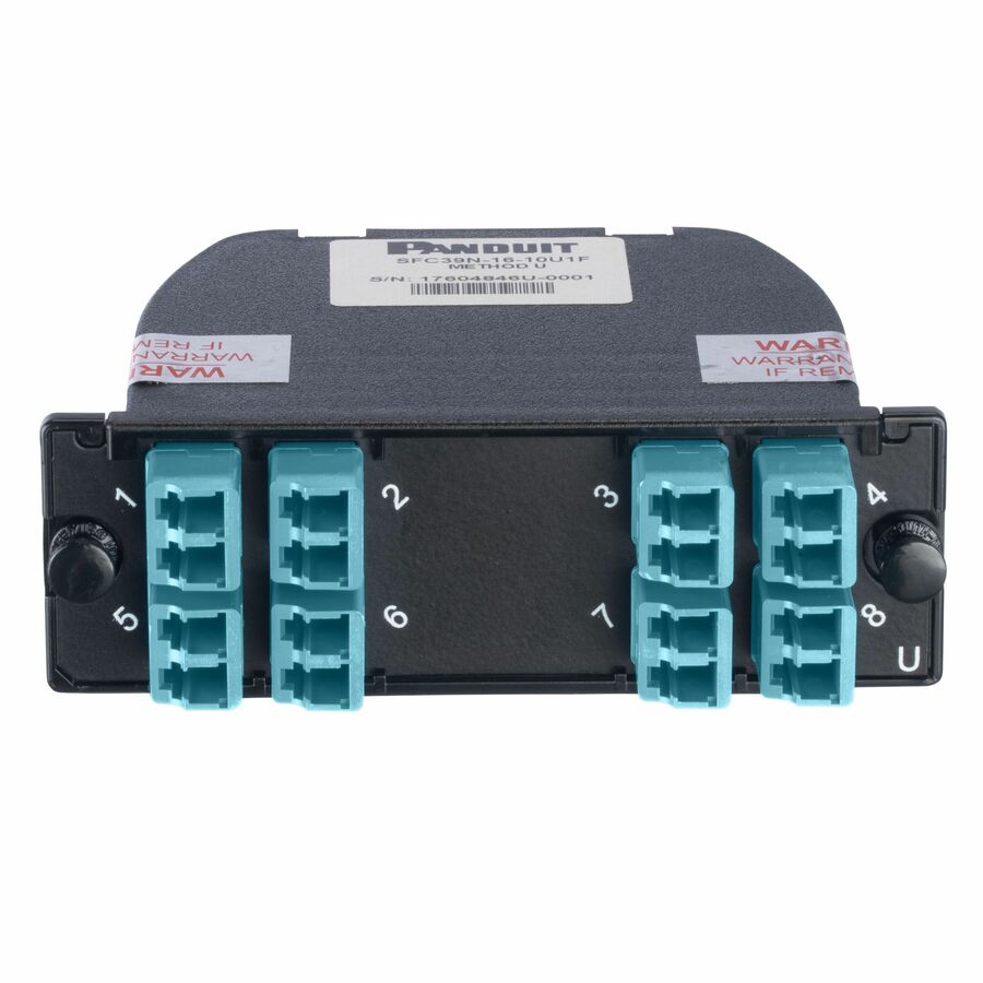 Panduit OM4, 16f, LC Duplex to MPO-16 Cassette, Std IL, U Polarity