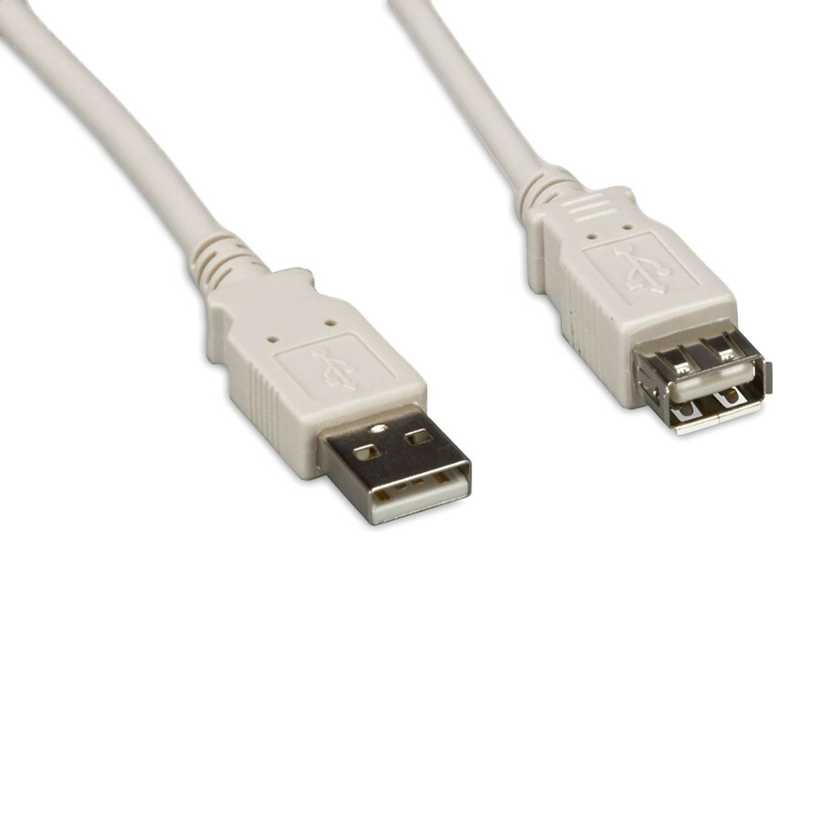 ENET USB 2.0 A Male to A Female 10FT Extension White Cable
