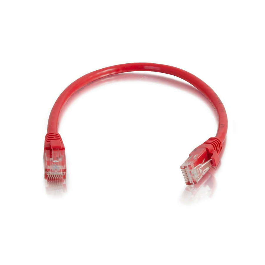 Quiktron 10FT V-Series CAT6A Snagless (UTP) Ethernet Network Patch Cable, CM Rated - Red