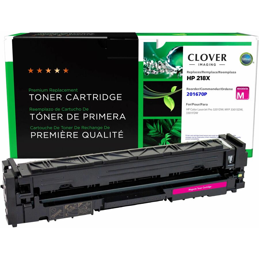 Clover Remanufactured High Yield Magenta Toner Cartridge (New Chip) for HP 218X (W2183X)