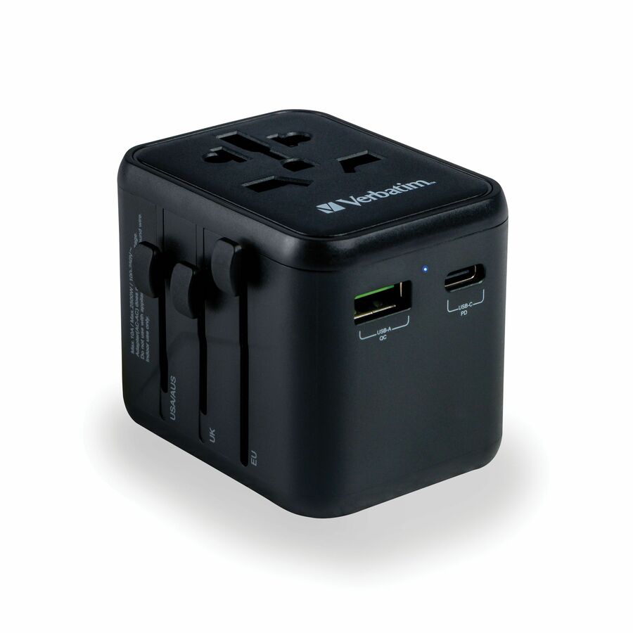 Verbatim UTA-02 Universal Travel Adapter 20W - USB -C, USB-A