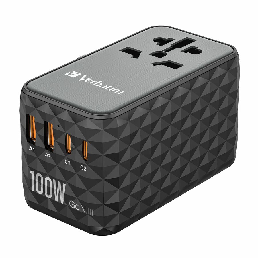 Verbatim UTA-06 Gan III Universal Travel Adapter 100W - USB-C, USB-A