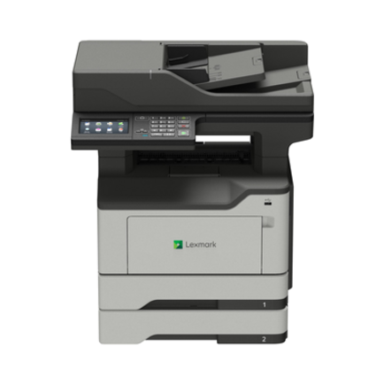 Lexmark MX520 MX522adhe Laser Multifunction Printer-Monochrome-Copier/Fax/Scanner-46 ppm Mono Print-1200x1200 Print-Automatic Duplex Print-120000 Pages Monthly-350 sheets Input-Color Scanner-1200 Optical Scan-Monochrome Fax-Gigabit Ethernet