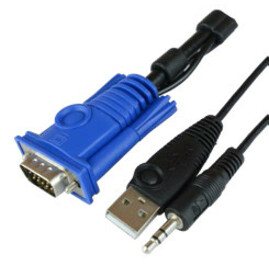 Raritan 6 Feet (1.8m) KVM Dual Link Combo Cable, VGA+USB+Audio