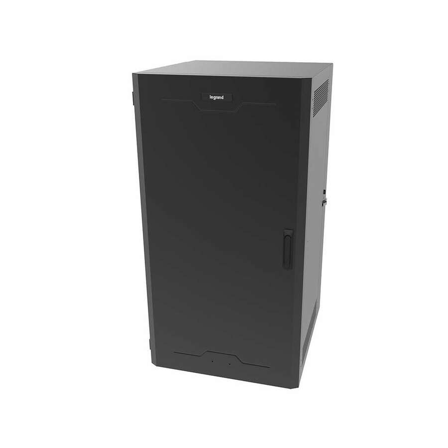 C2G 26RU Swing-Out Wall-Mount Cabinet with Solid Door - Black - TAA