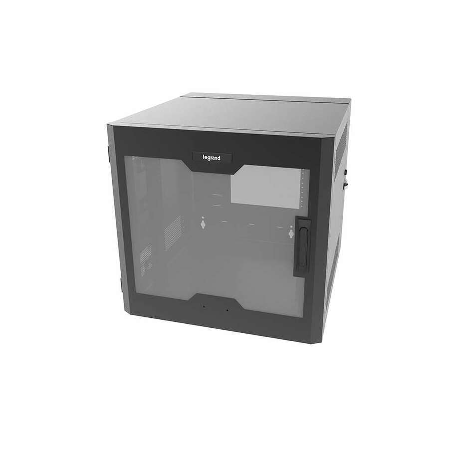 Legrand 18RU Swing-Out Wall-Mount Cabinet with Plexiglass Door-Black-TAA
