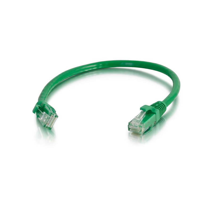 Quiktron 9FT V-Series CAT6A Snagless (UTP) Ethernet Network Patch Cable, CM Rated - Green