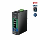 TRENDnet 10-Port Industrial Gigabit L2 Managed PoE+ DINRail Switch 24 - 57V, TI-PG103i, 8 x Gigabit PoE+ Ports, 2 x SFP Ports, 20Gbps, IP40, Ethernet Splitter, NDAA & TAA Compliant