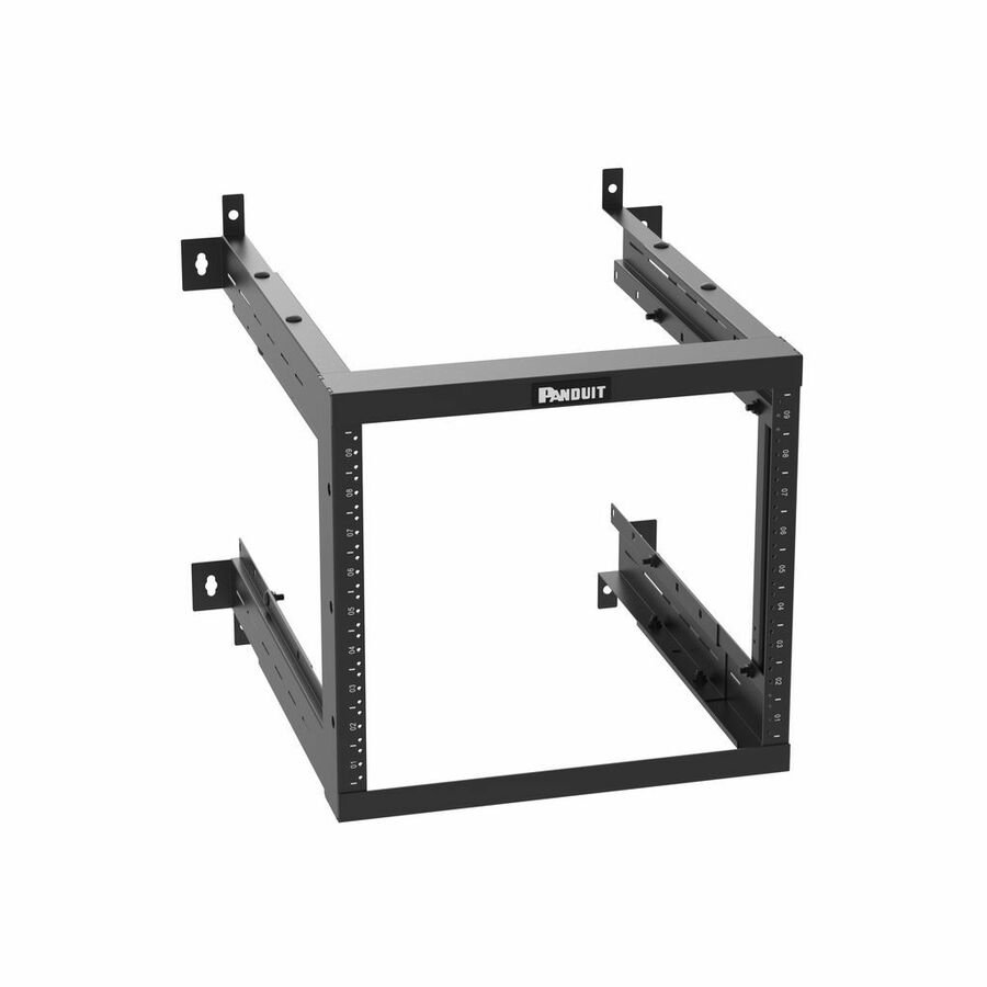 Panduit Adjustable Depth Wall Mount Rack, 9RU, Black