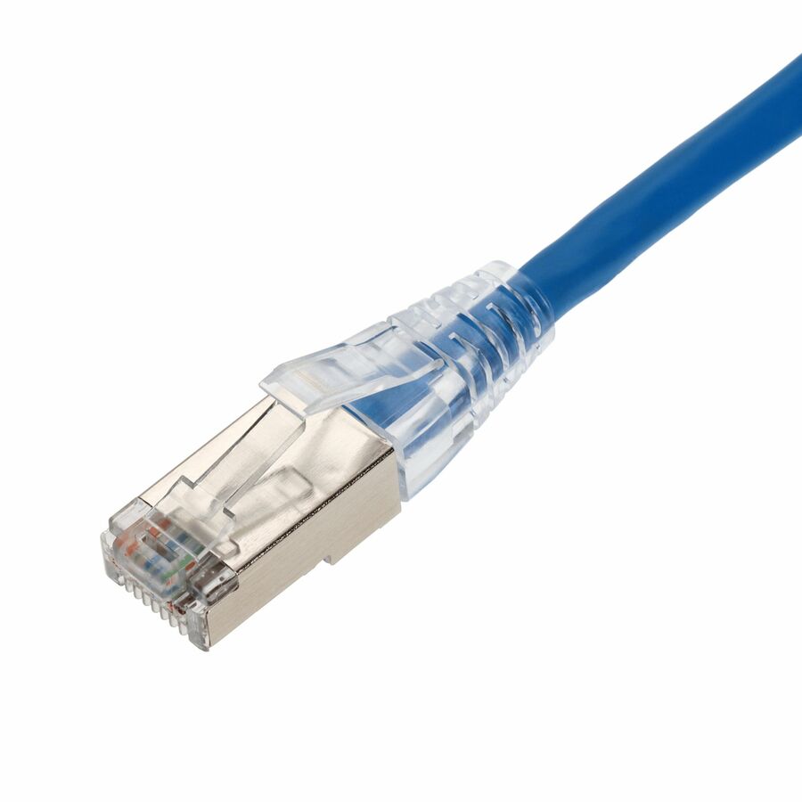 AddOn 33ft Blue CAT 6 Shielded PVC Ethernet Cable Snagless Easy Clear Boot RJ-45 M/M