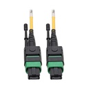 Eaton Tripp Lite Series MTP/MPO (APC) Singlemode Patch Cable (F/F), 12 Fiber, 40/100 GbE, QSFP+ 40GBASE-PLR4, Plenum, Push/Pull Tab, Yellow, 1 m (3.3 ft.)