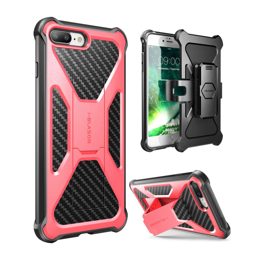 i-Blason Transformer Carrying Case (Holster) Apple iPhone 8 Plus Smartphone - Pink