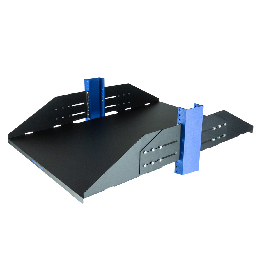 Rack Solutions 3U 2Post Adjustable Center Mount Solid Shelf 29in (D) - Flanged Down
