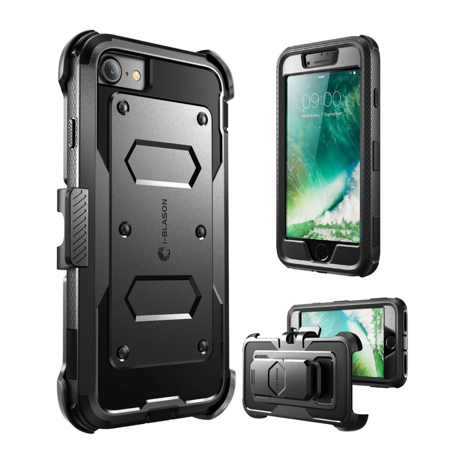 i-Blason Armorbox Carrying Case (Holster) Apple iPhone 8 Smartphone - Black