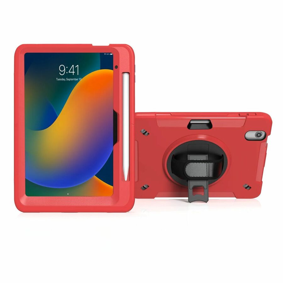CTA Digital Rugged Carrying Case for 10.9" Apple iPad (10th Generation) Tablet - Red