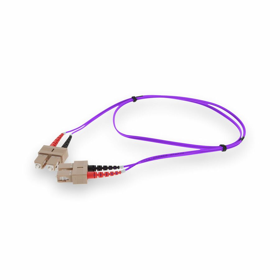 AddOn 5m SC to SC Purple OM4 Duplex OFNR (Riser-Rated) Fiber Patch Cable