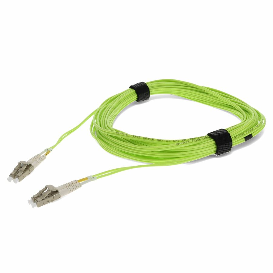 AddOn 3m LC to LC Lime Green OM5 Duplex OFNR (Riser-Rated) TAA Fiber Patch Cable