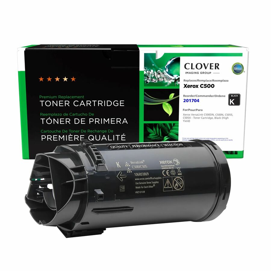Clover Remanufactured High Yield Black Toner Cartridge for Xerox 106R03869