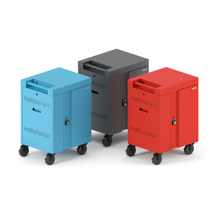 Bretford CUBE Cart Mini Charging Cart AC for 20 Devices, Sky Paint
