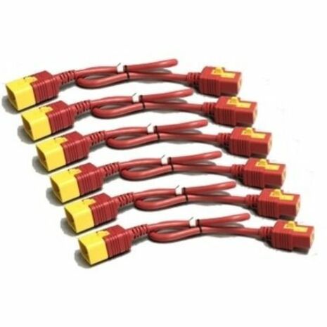 Power Cord Kit (6 EA), Locking, C19 TO C20, 1.2M (4FT), Red