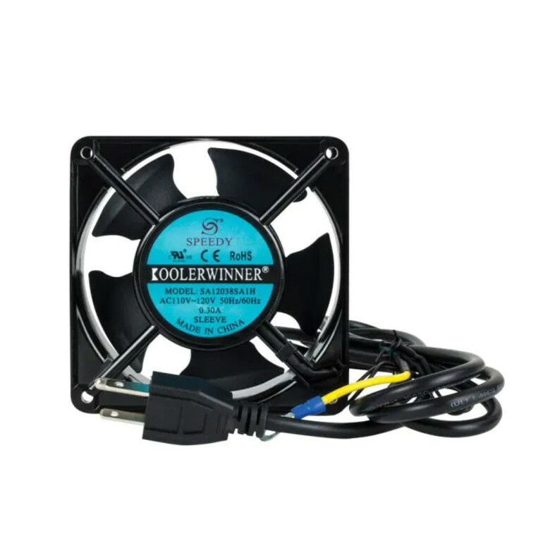 Rack Solution 120mm Fan with 110 Volt Cable and Integrated Grounding Wire