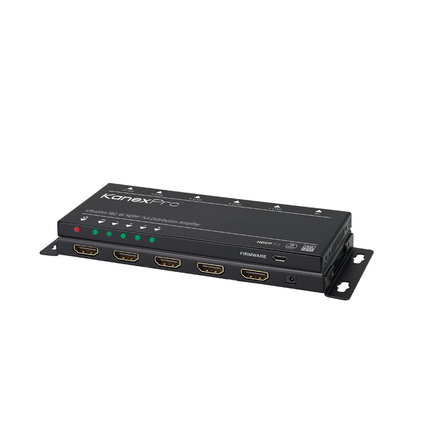 KanexPro UltraSlim 4K HDMI 1X4 Splitter w/ 4:4:4 Color Space & 18G